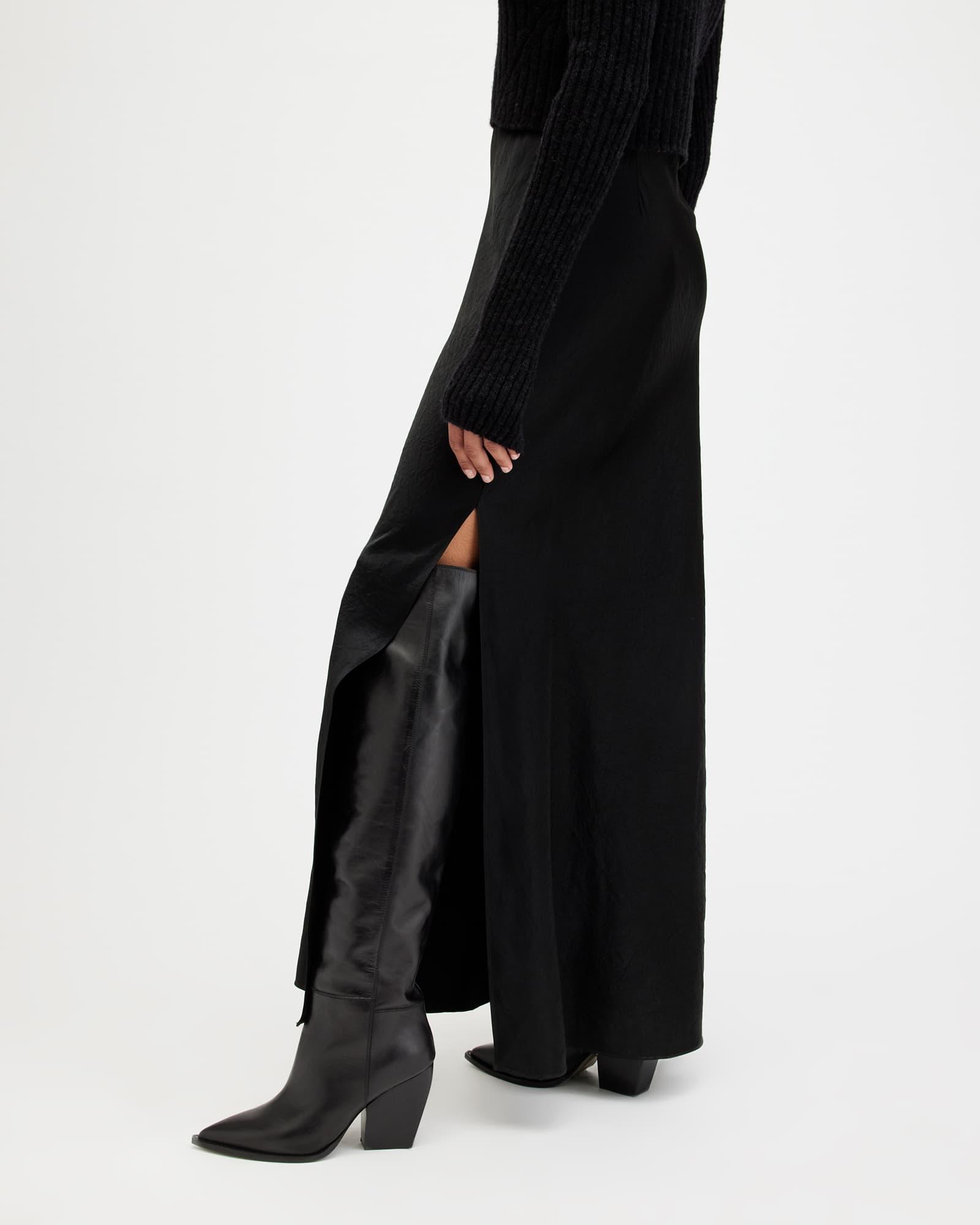 Reina Knee High Pointed Leather Boots Product Image