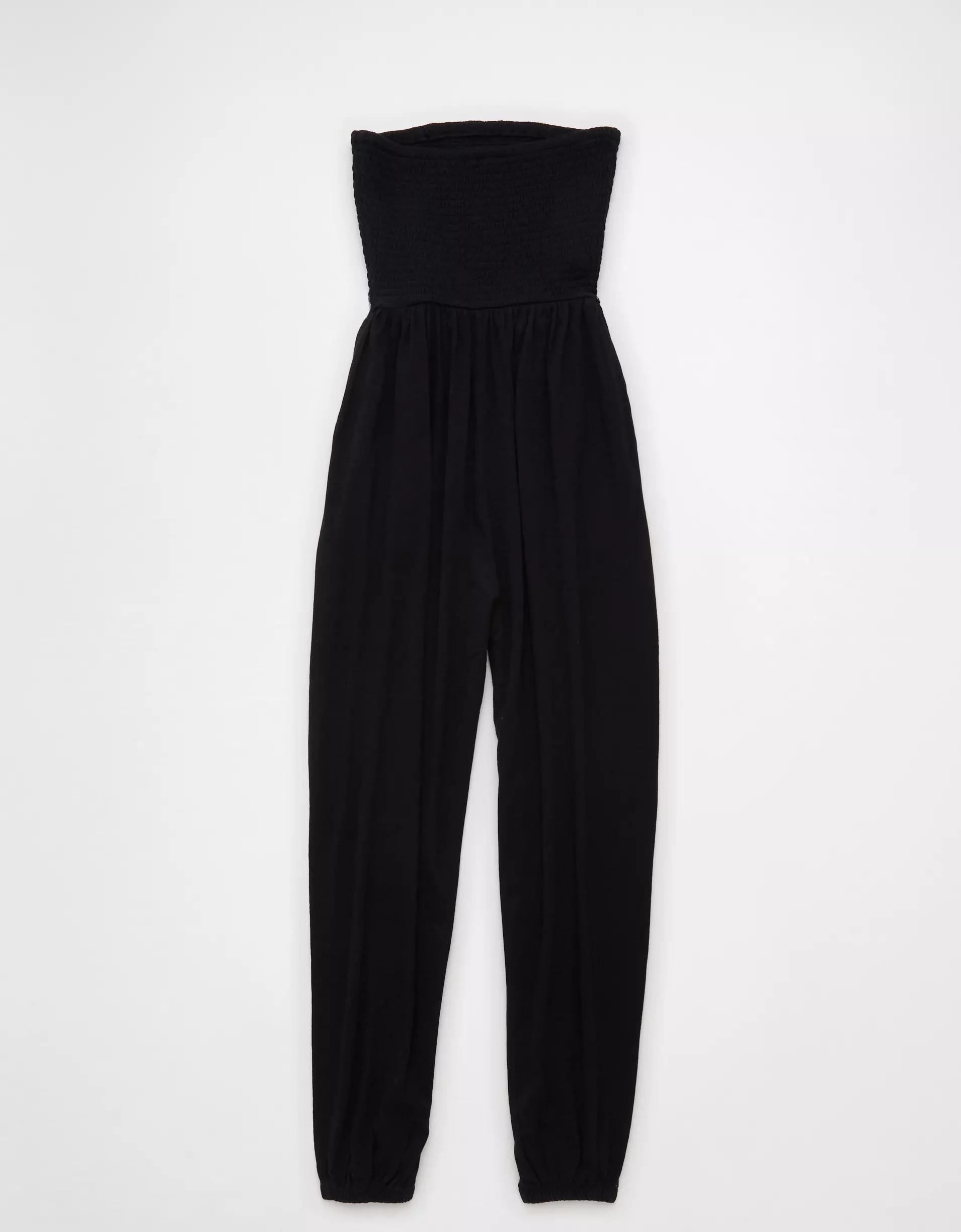 AE Sunchaser Knit Smocked Tube Jumpsuit Product Image