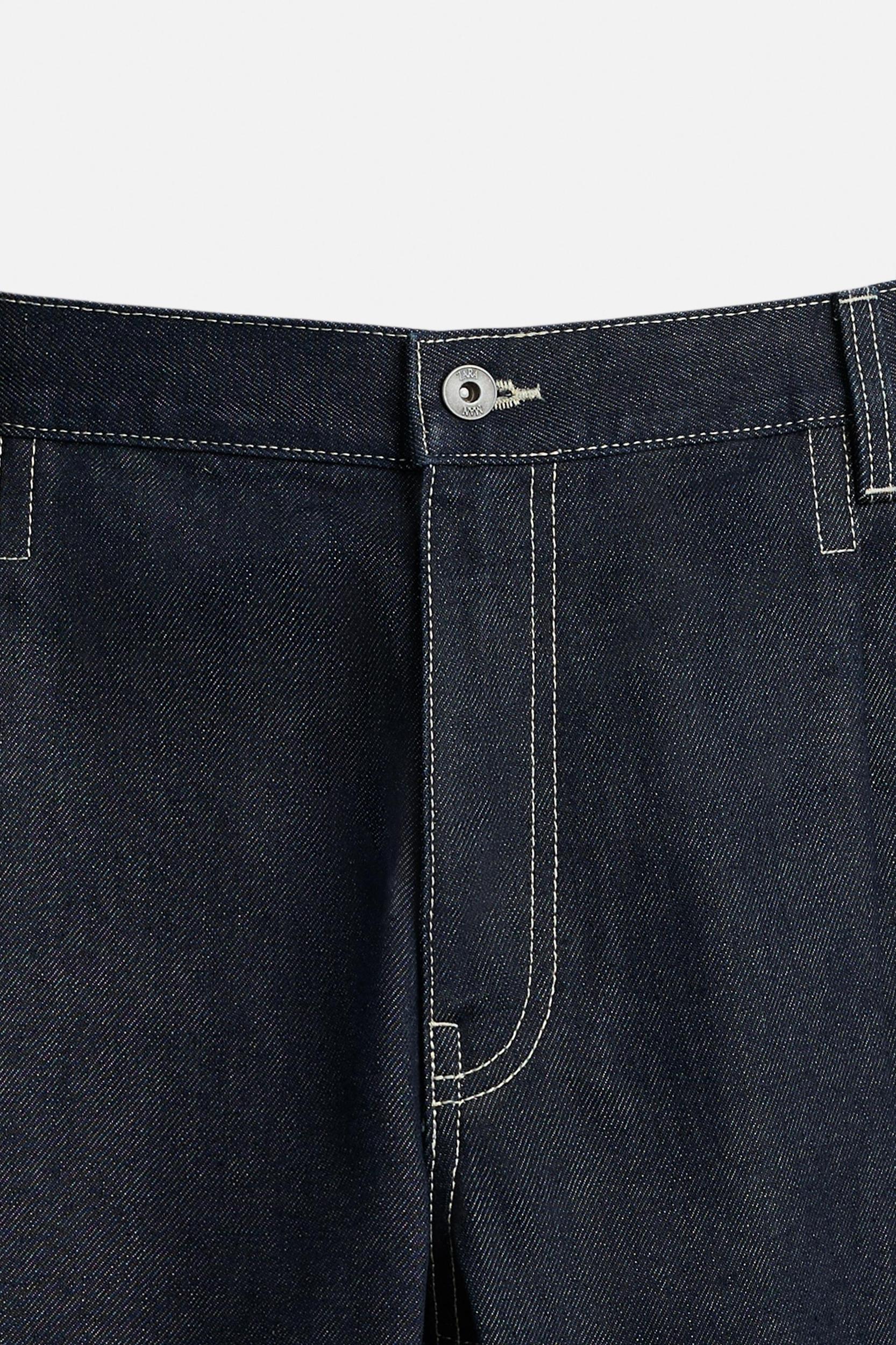 BELTED BAGGY FIT DENIM SHORTS Product Image