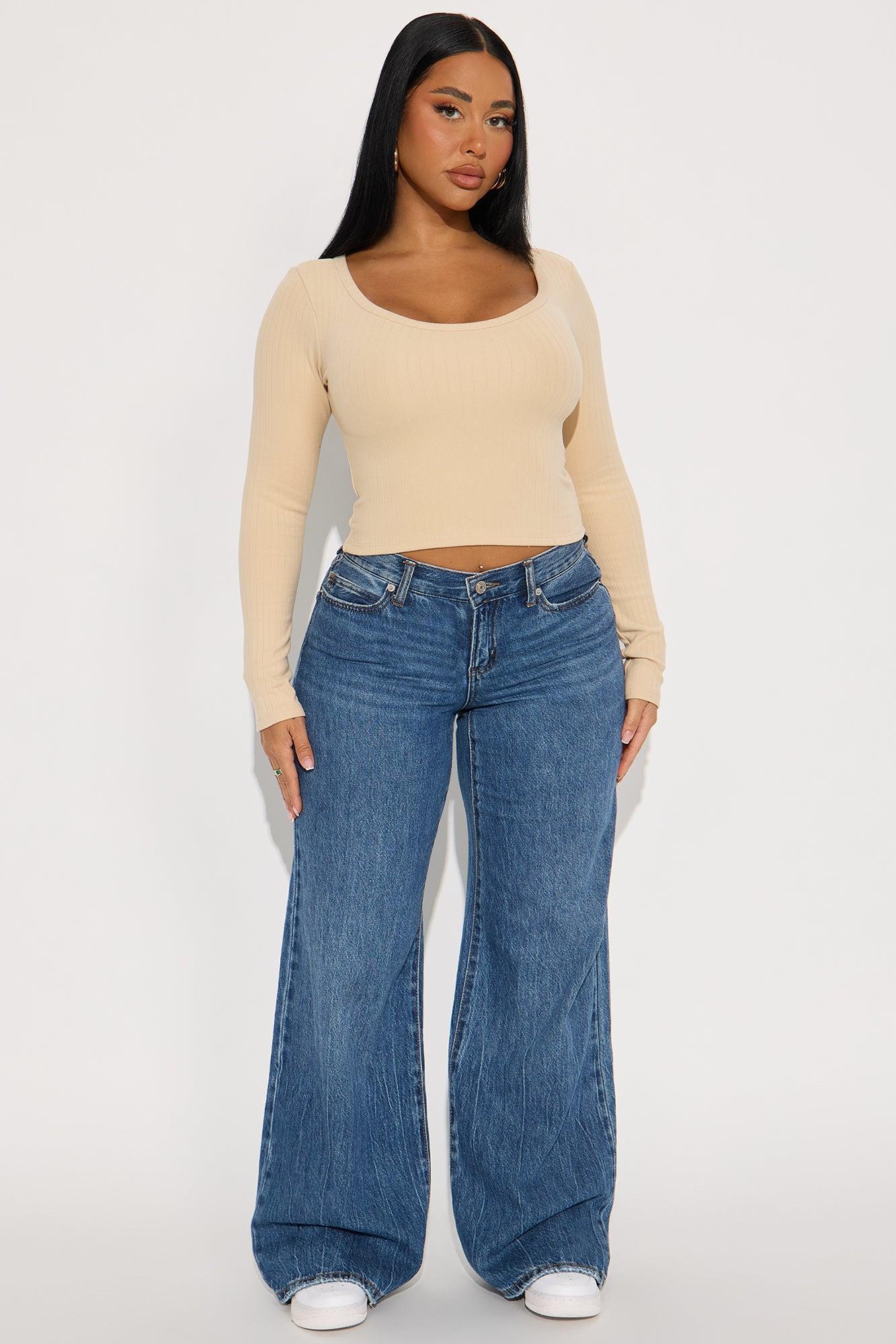 Taylor Scoop Neck Long Sleeve Top - Taupe Female Product Image