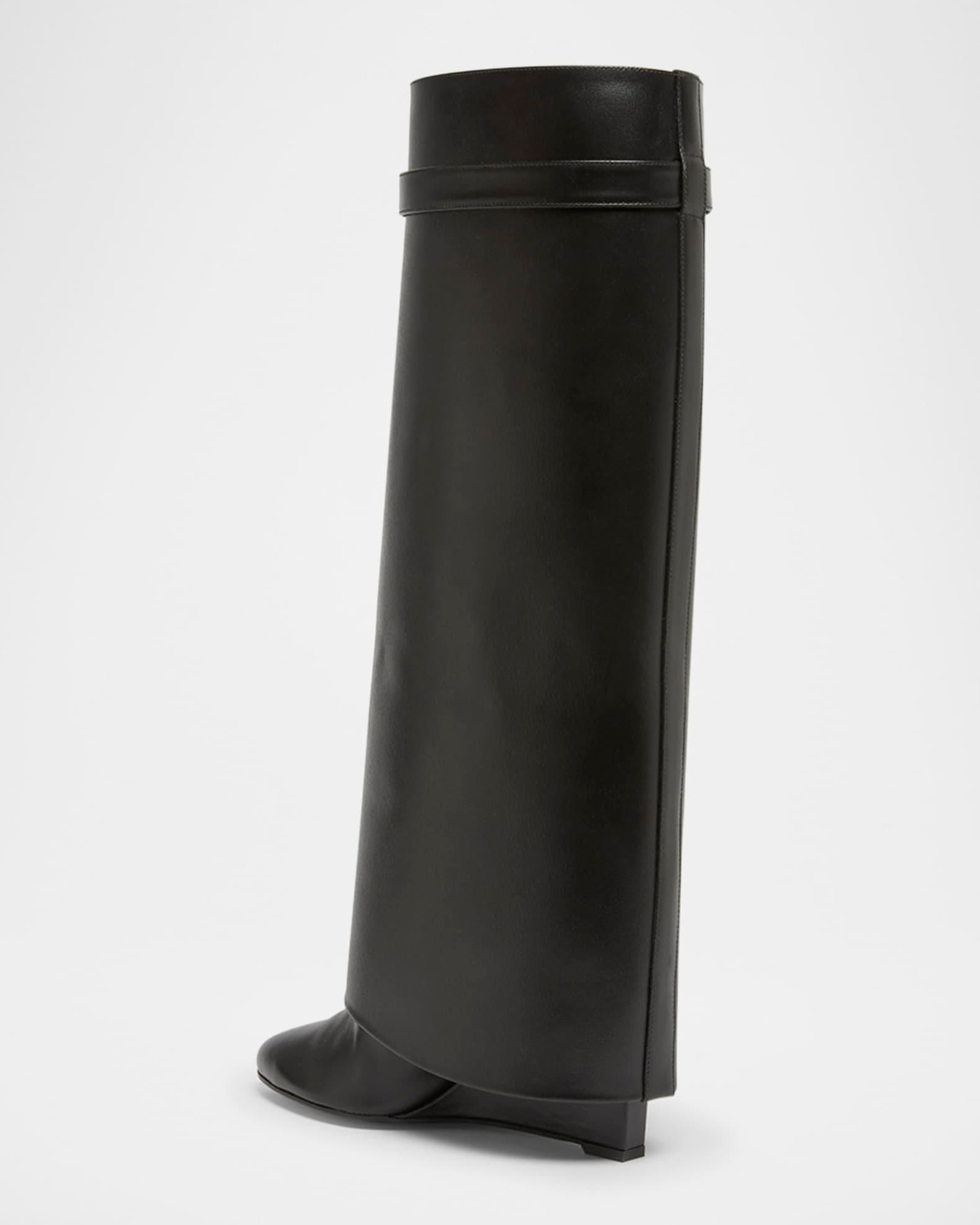 Shark Lock Wide Leather Boots Product Image