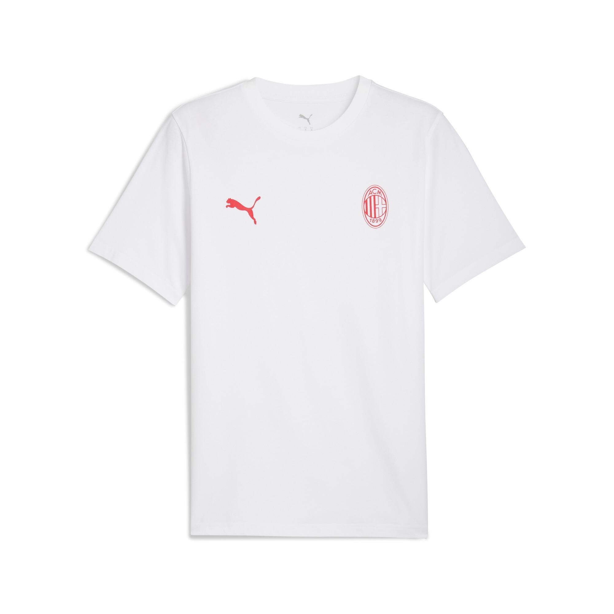 PUMA AC Milan FtblEssentials T-Shirt Men in White/For All Time Red Product Image