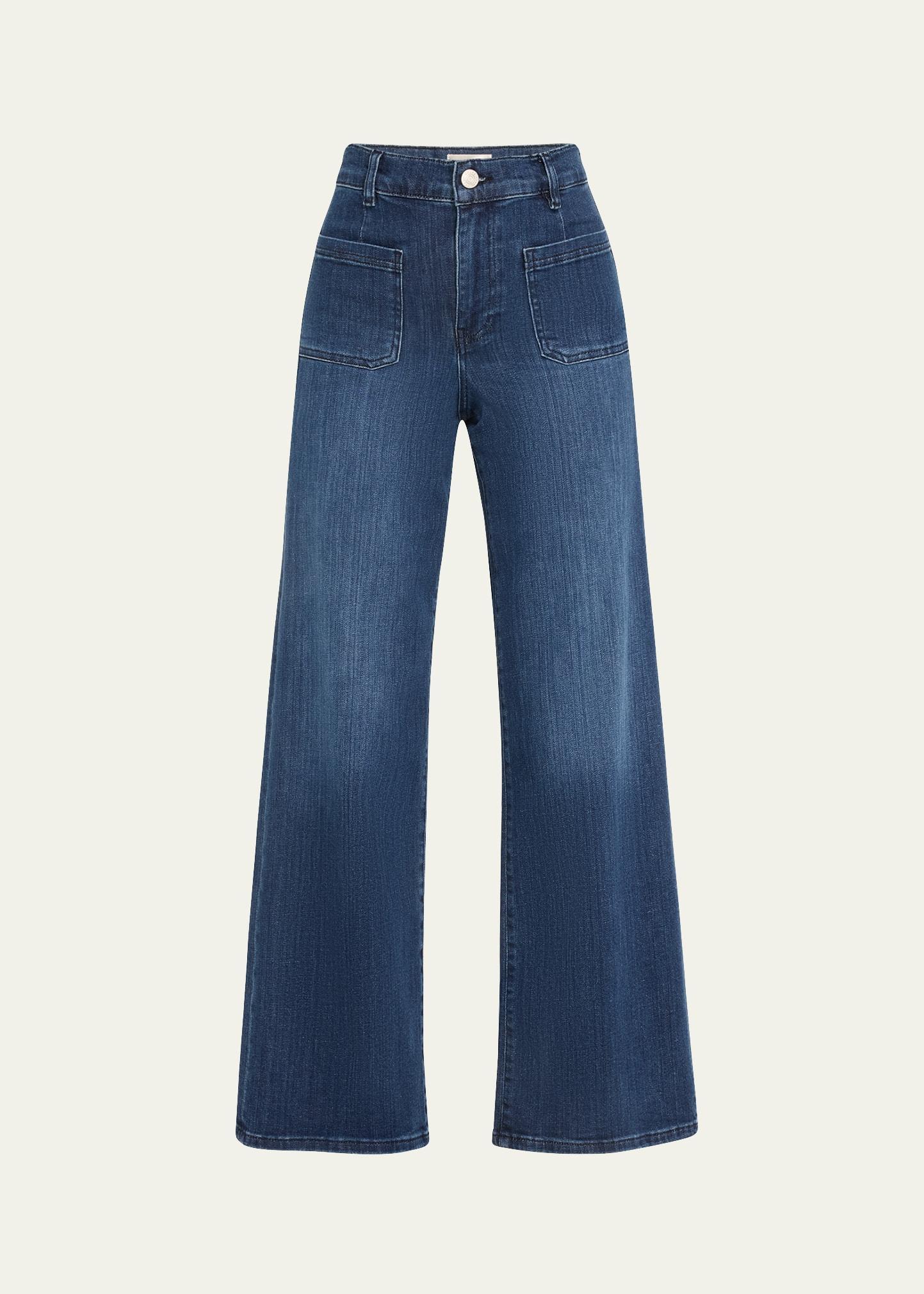 Frame Le Slim Patch Pocket Palazzo Jeans in Thunderstorm Product Image