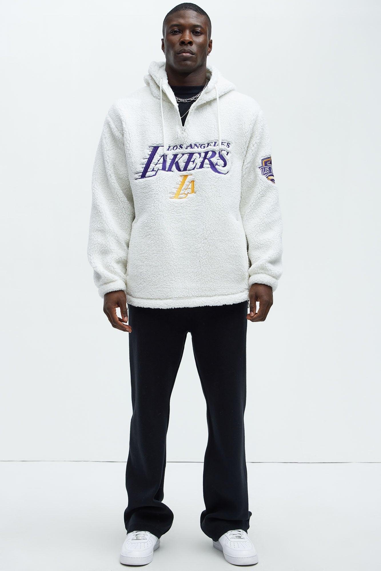 Lakers Sherpa Hoodie - White Product Image
