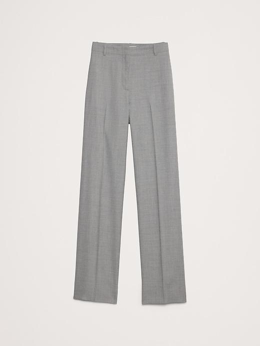 High-Rise Modern Straight Lightweight Wool Flannel Pant Product Image