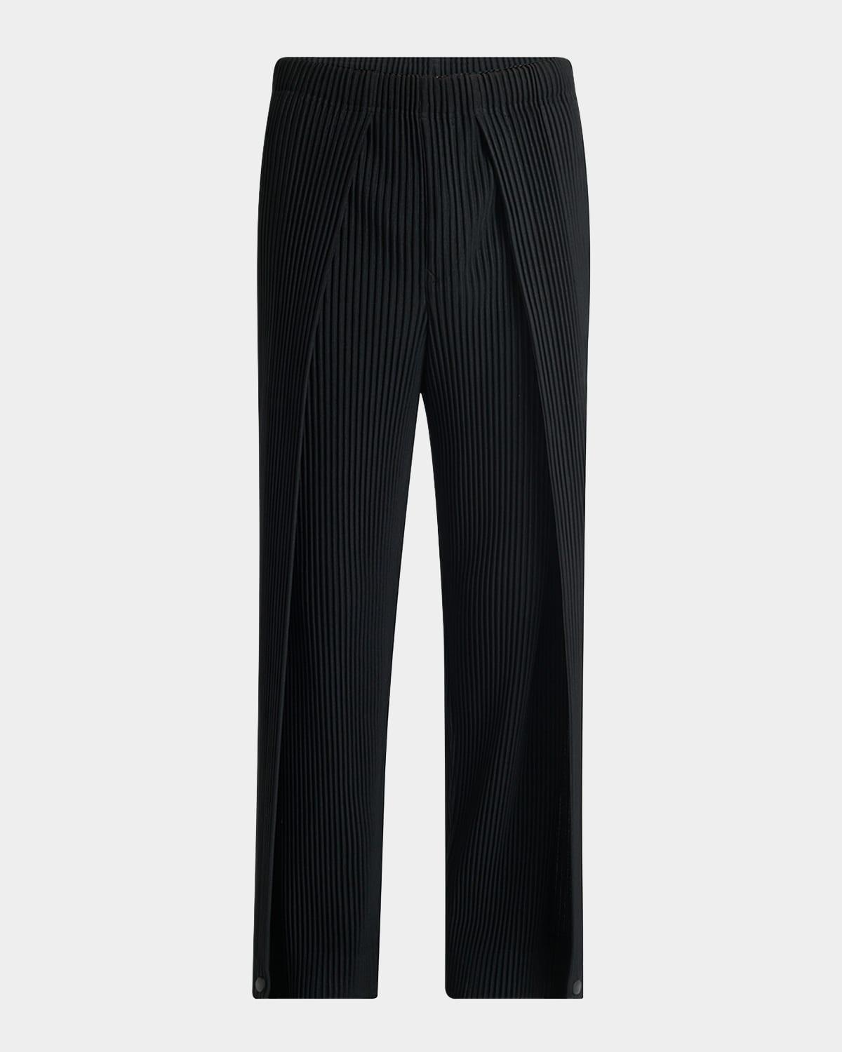 Mens Pleated Straight-Leg Pants Product Image