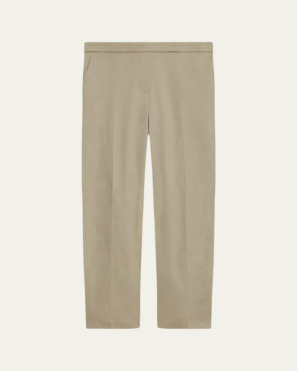 Treeca Good Linen Cropped Pull-On Ankle Pants Product Image