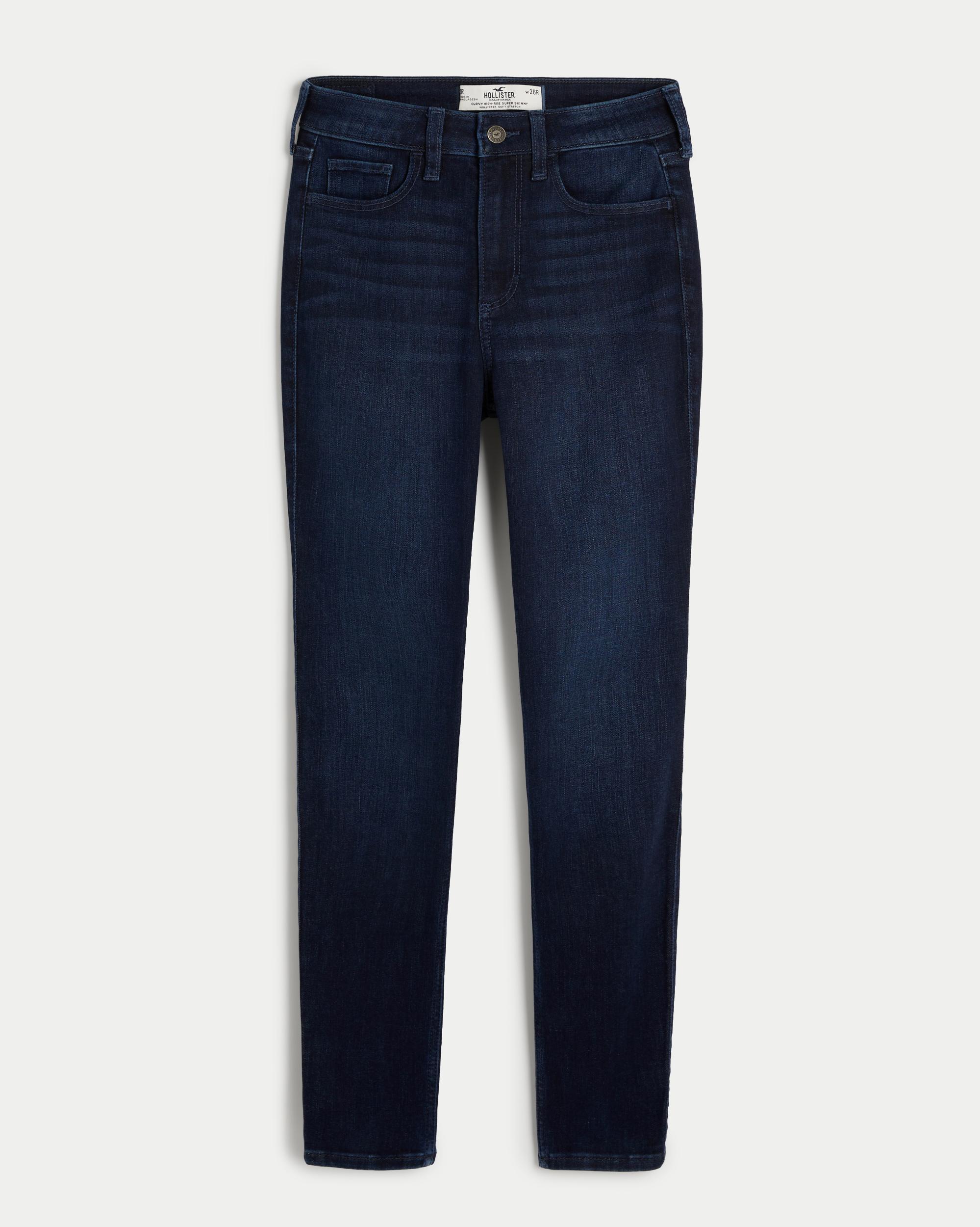 Curvy High-Rise Dark Wash Super Skinny Jeans Product Image