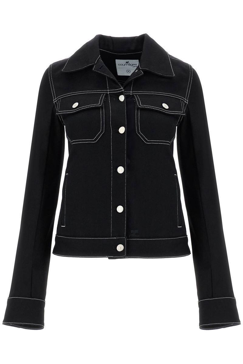 COURRÈGES Courreges Denim Trucker Jacket For Women In Black Product Image