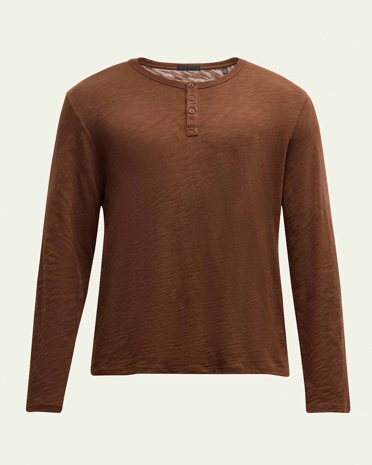 Mens Slub Jersey Henley Shirt Product Image