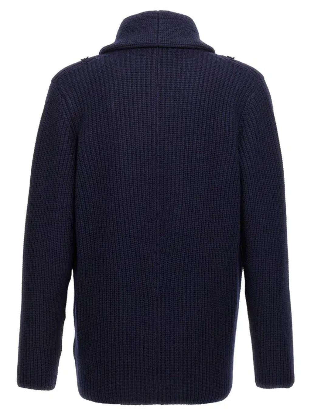 BRUNELLO CUCINELLI Double-breasted Cardigan In Blue Product Image