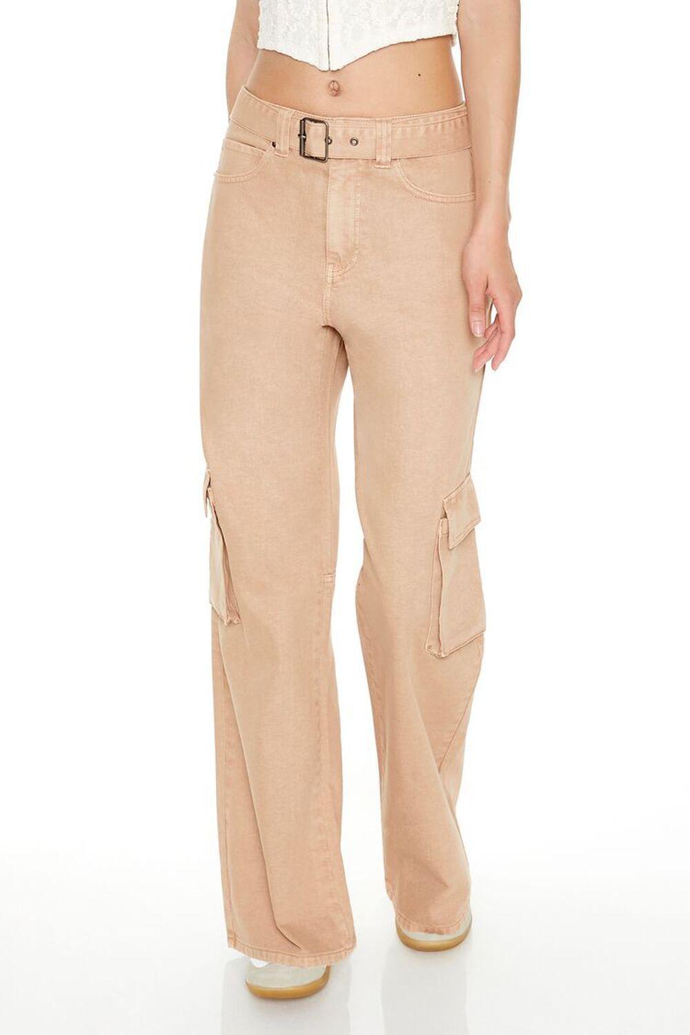 Belted Straight Cargo Pants | Forever 21 Product Image