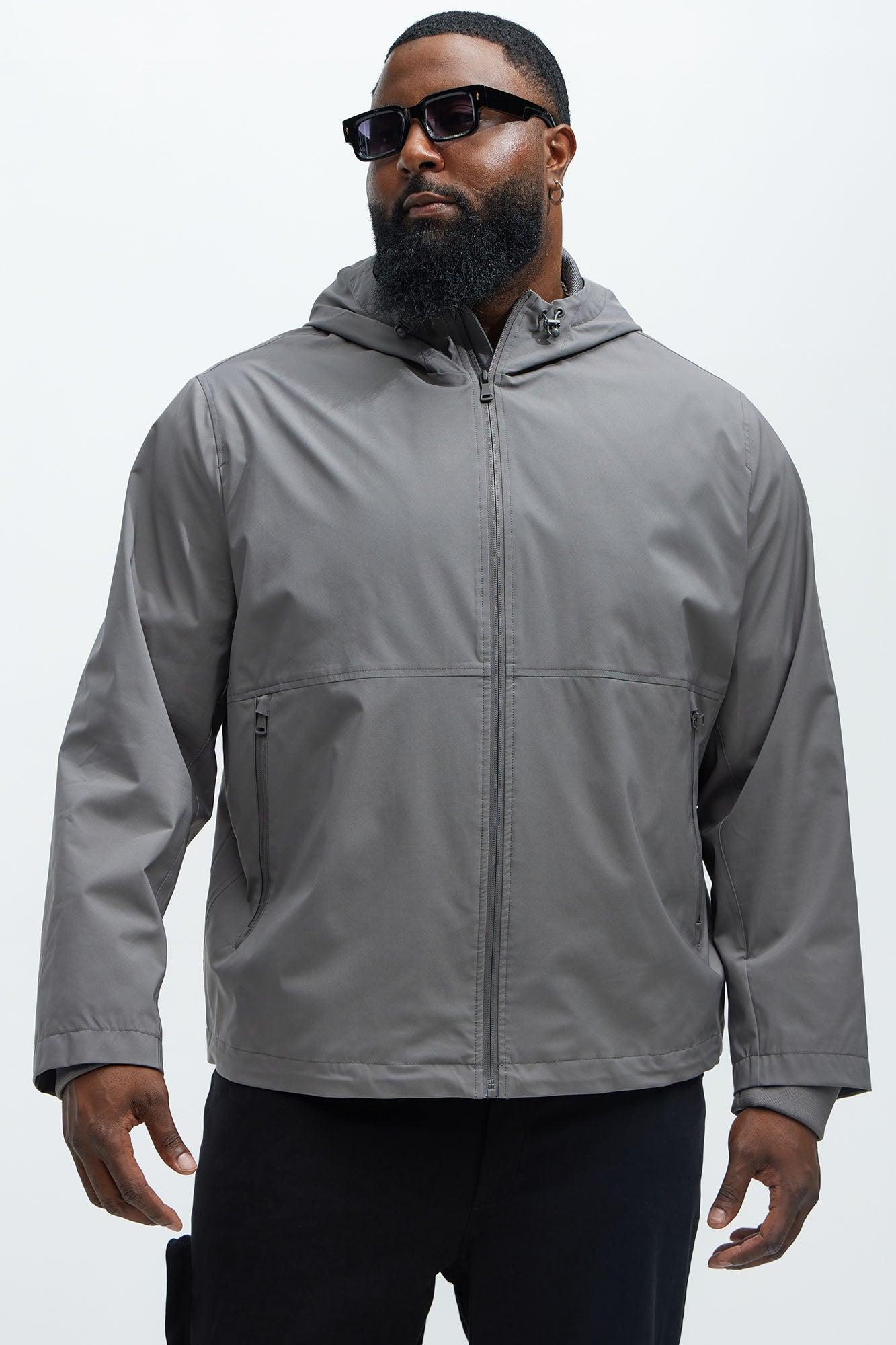 Never Worried Hooded Tech Jacket - Grey Product Image