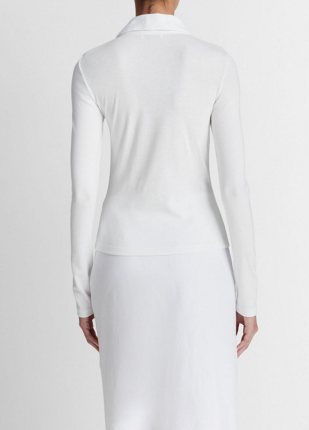 Womens Long-Sleeve Collared Button-Up Shirt, Optic White, Size XL Vince Product Image