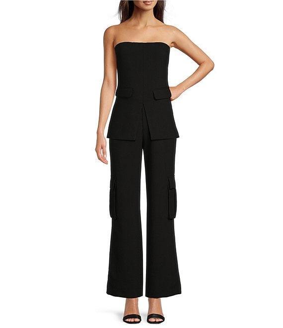 Le' AL.X Woven Crepe Straight Neck Sleeveless Cargo Suit Coordinating Top Product Image