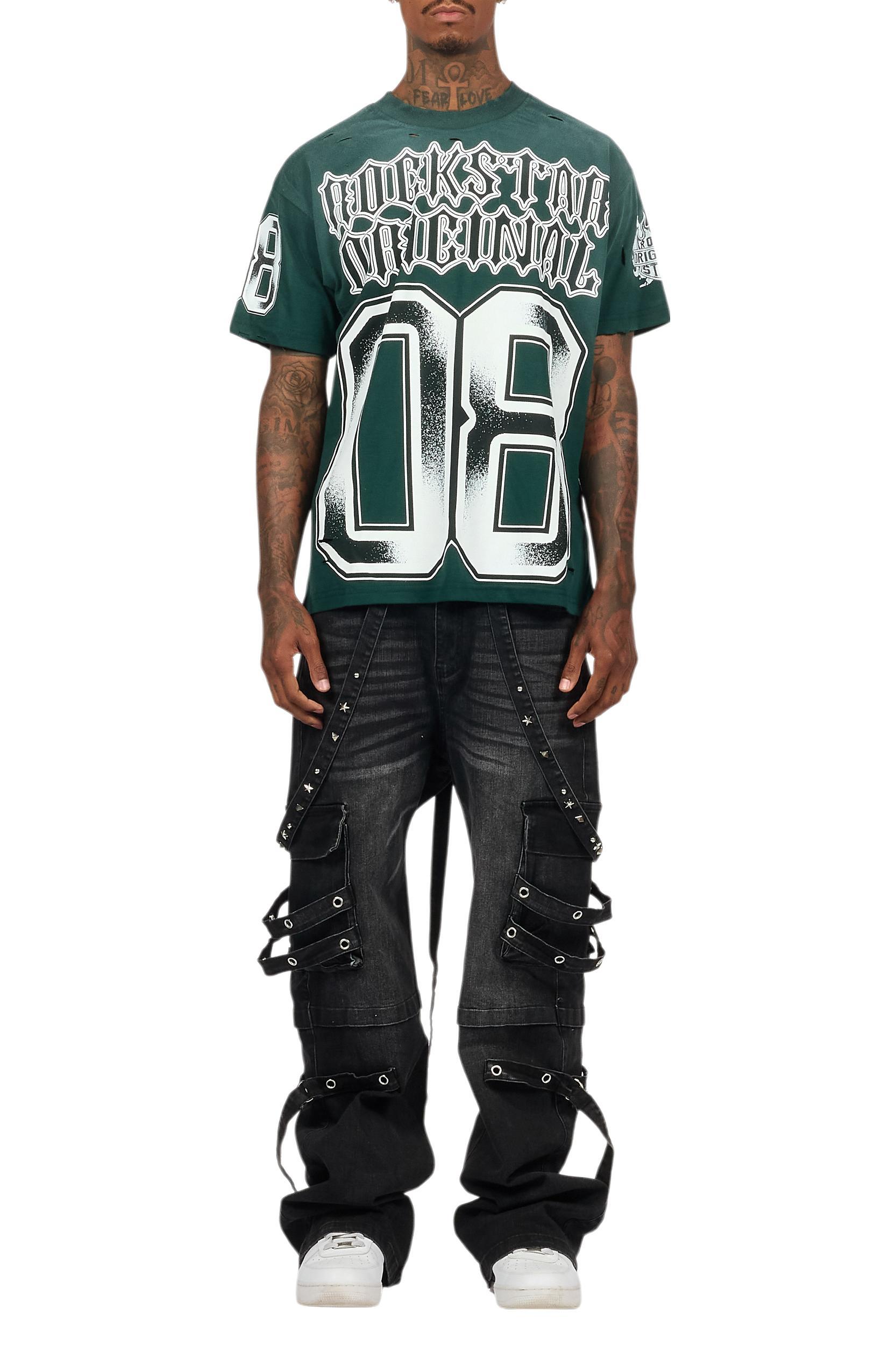 Nealon Black Baggy Cargo Fit Jean Male Product Image
