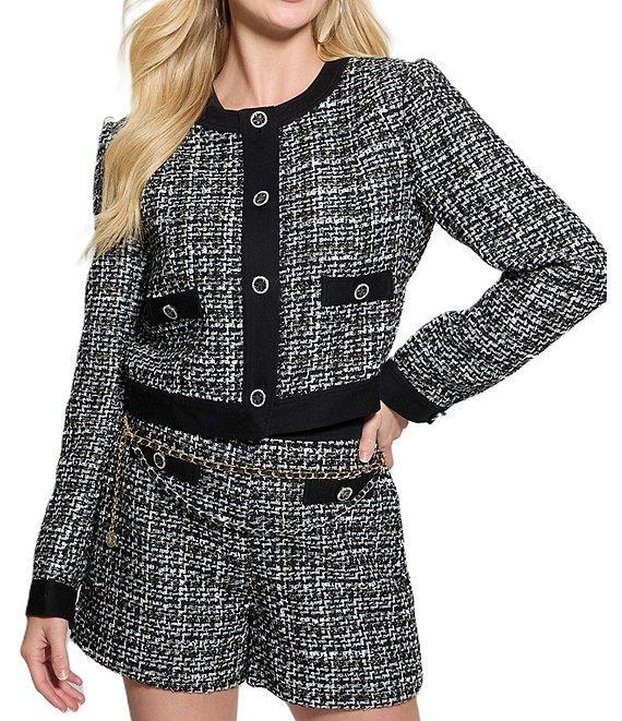 Guess Yvonne Mix Denim Tweed Jacket Product Image