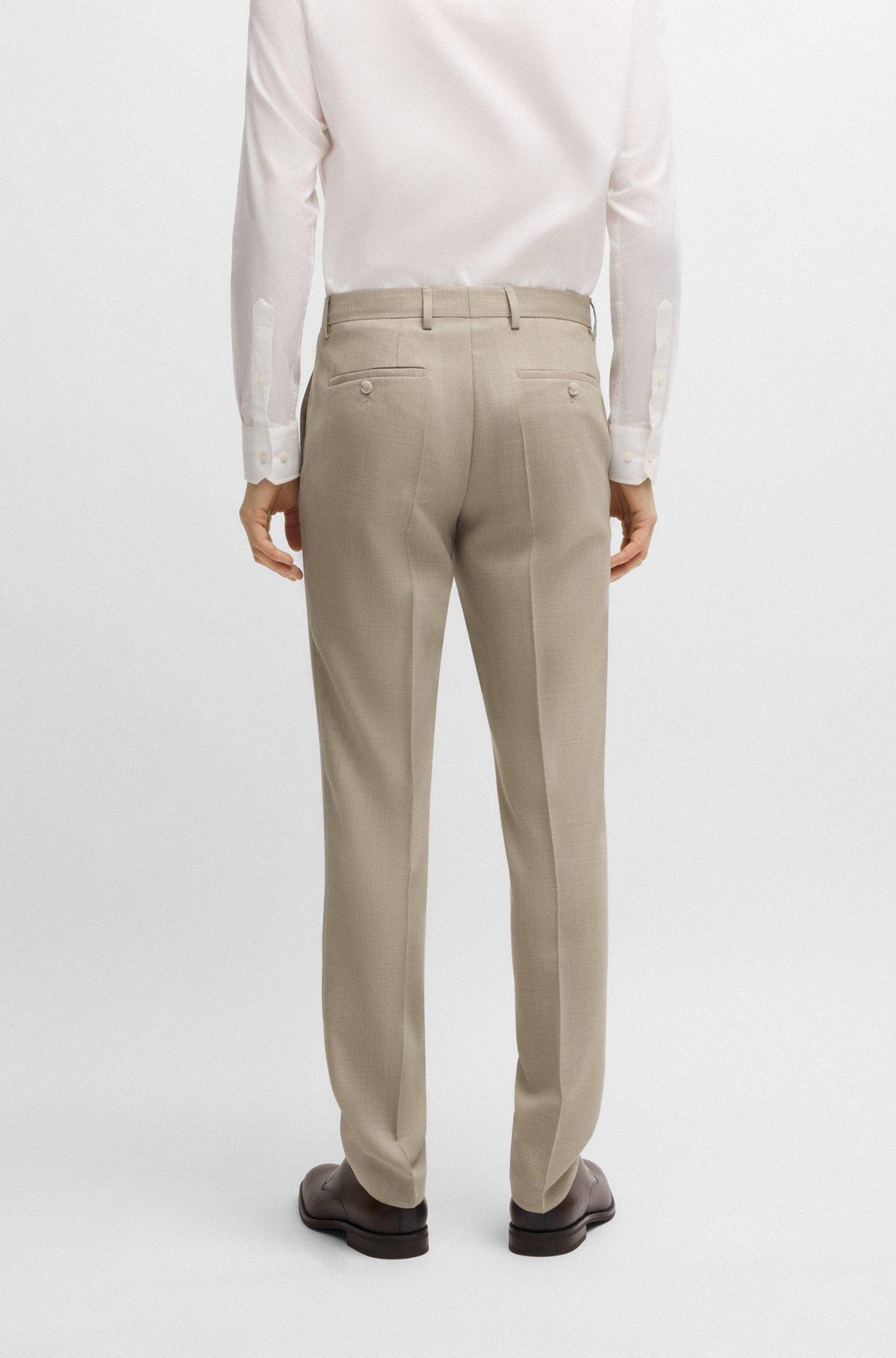 Slim-fit three-piece suit in patterned wool Product Image