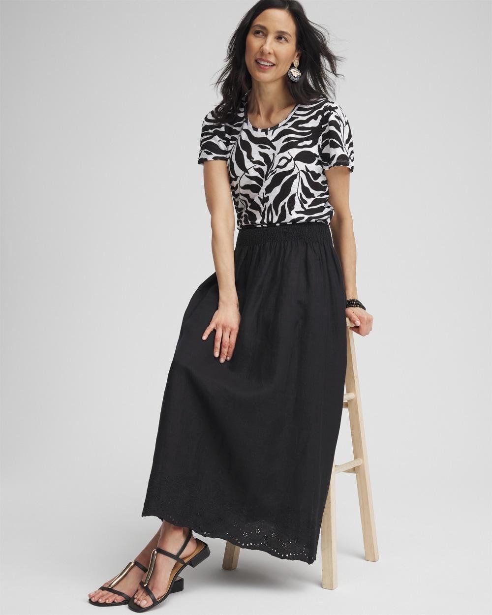 Leaves Linen Flutter Sleeve Tee Product Image