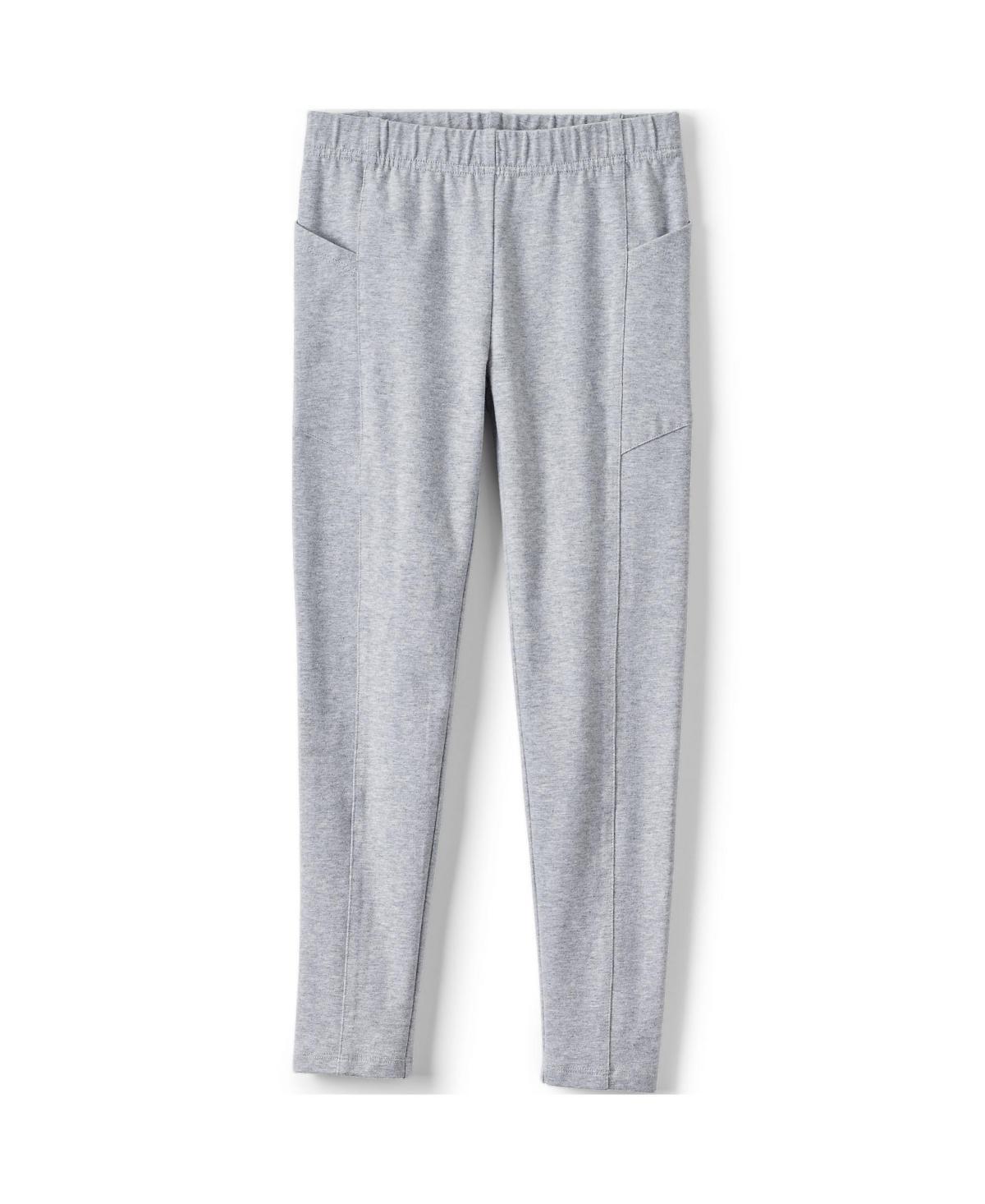 Girls 2-20 Lands' End Tough Cotton Legging with Pocket in Regular and Plus, Girl's, Size: XL(14/16), Gray Grey Product Image