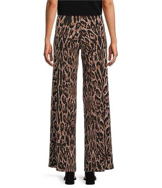 Eva Varro Coordinating Animal Print Flat Front Elastic Waist Wide Leg Pants Product Image
