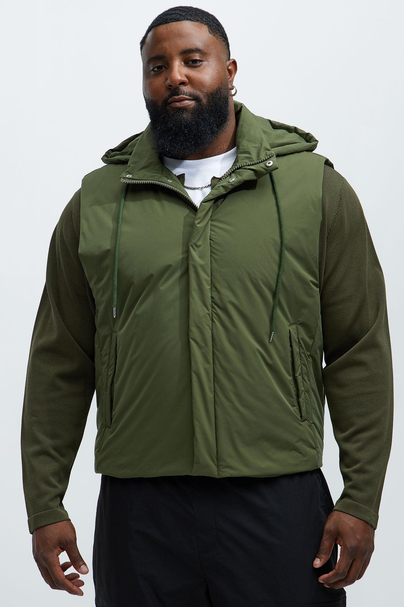 Bismarck Padded Vest With Hood - Olive Product Image