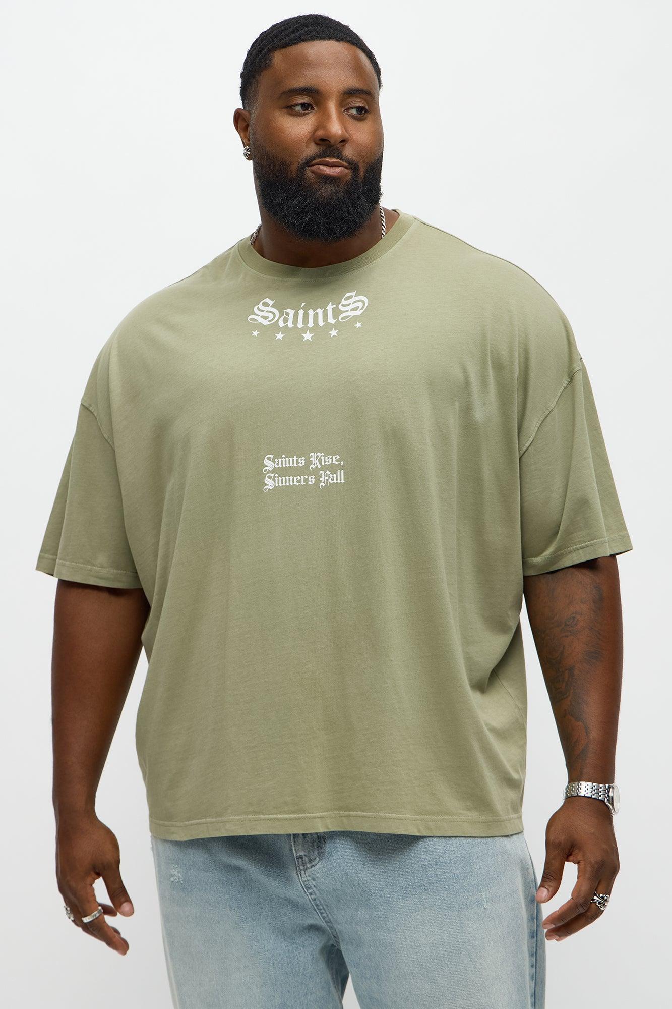 Saints Rise Saints Fall Oversized Short Sleeve Tee - Olive Product Image