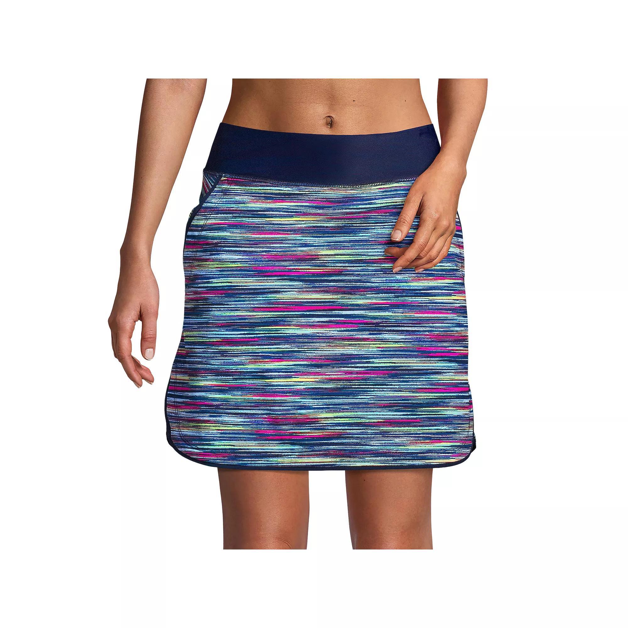 Women's Lands' End Quick Dry Active Swim Skort, Size: 4, Deep Blue Space Dyed Product Image