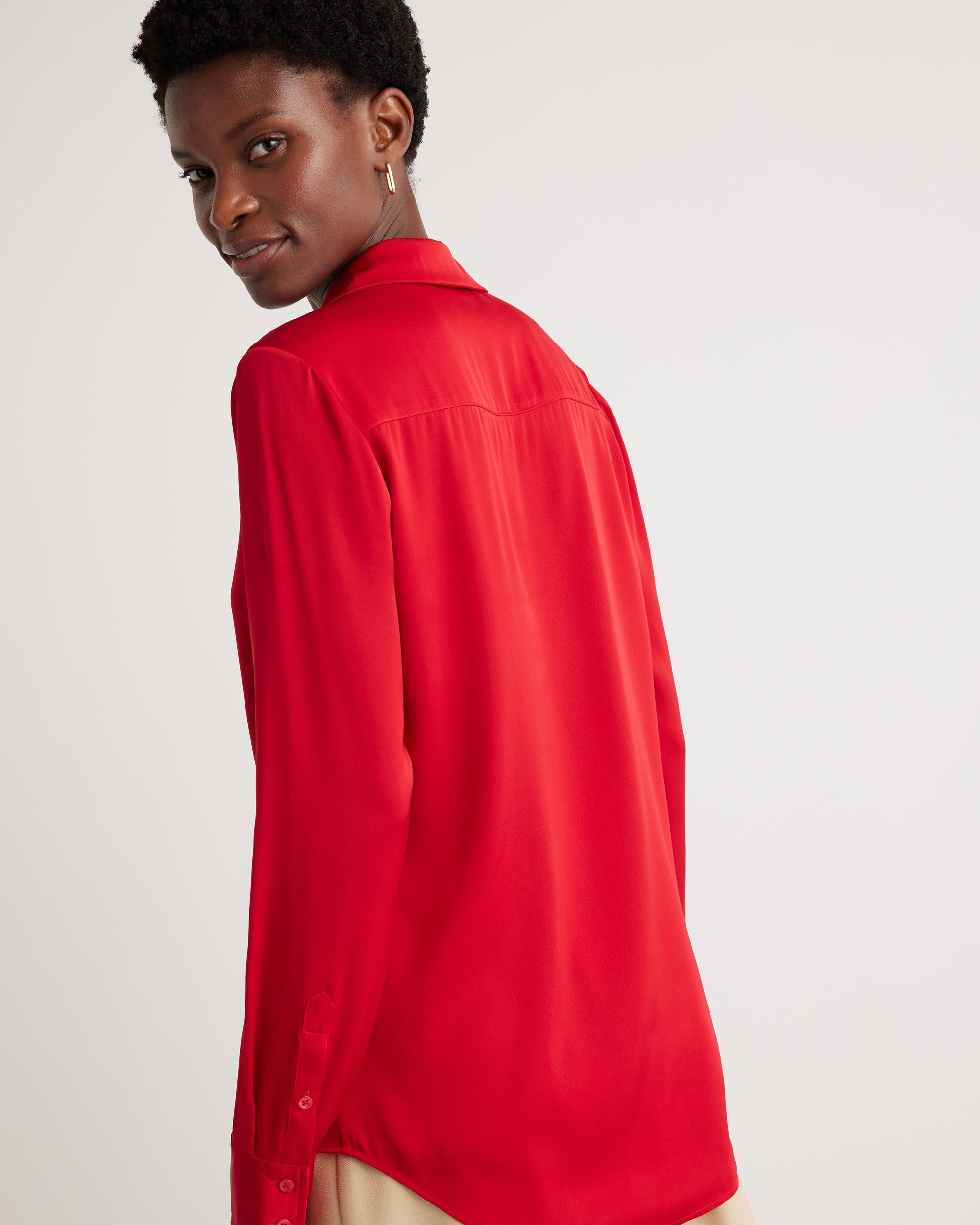 Quince | Women's Washable Stretch Silk Notch Collar Blouse Product Image