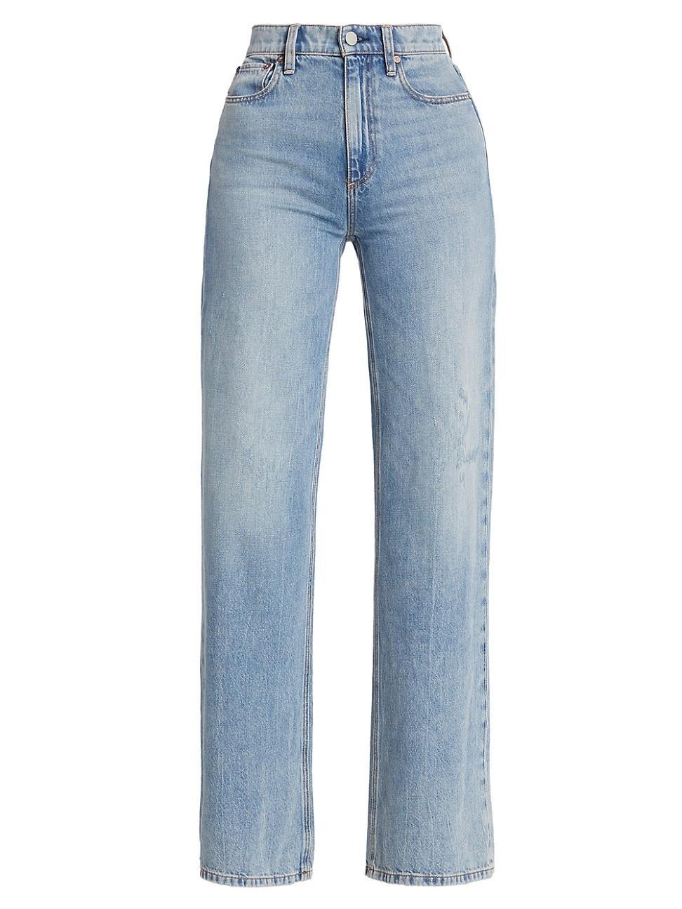 Alice and Olivia Weezy High Rise Flare Jeans in Sadie Light Vintage Blue Product Image