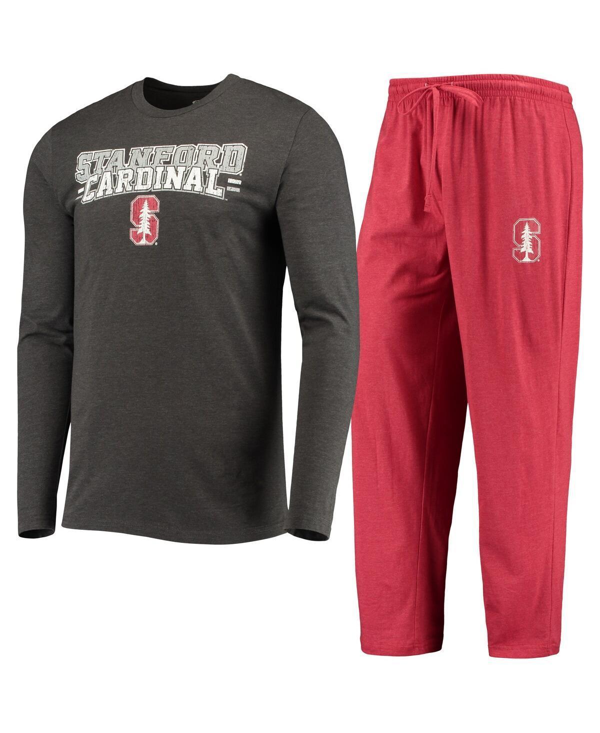 Men's Concepts Sport Cardinal/Heathered Charcoal Stanford Cardinal Meter Long Sleeve T-Shirt & Pants Sleep Set, Size: Large Product Image