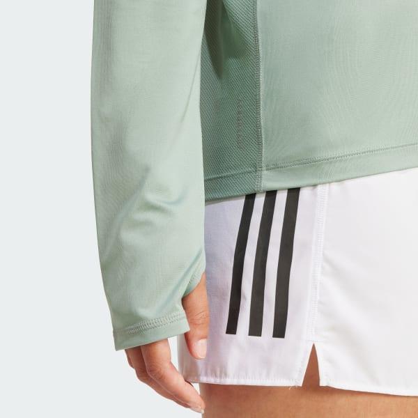 adidas Own the Run Half-Zip Jacket Silver Green M Womens Product Image