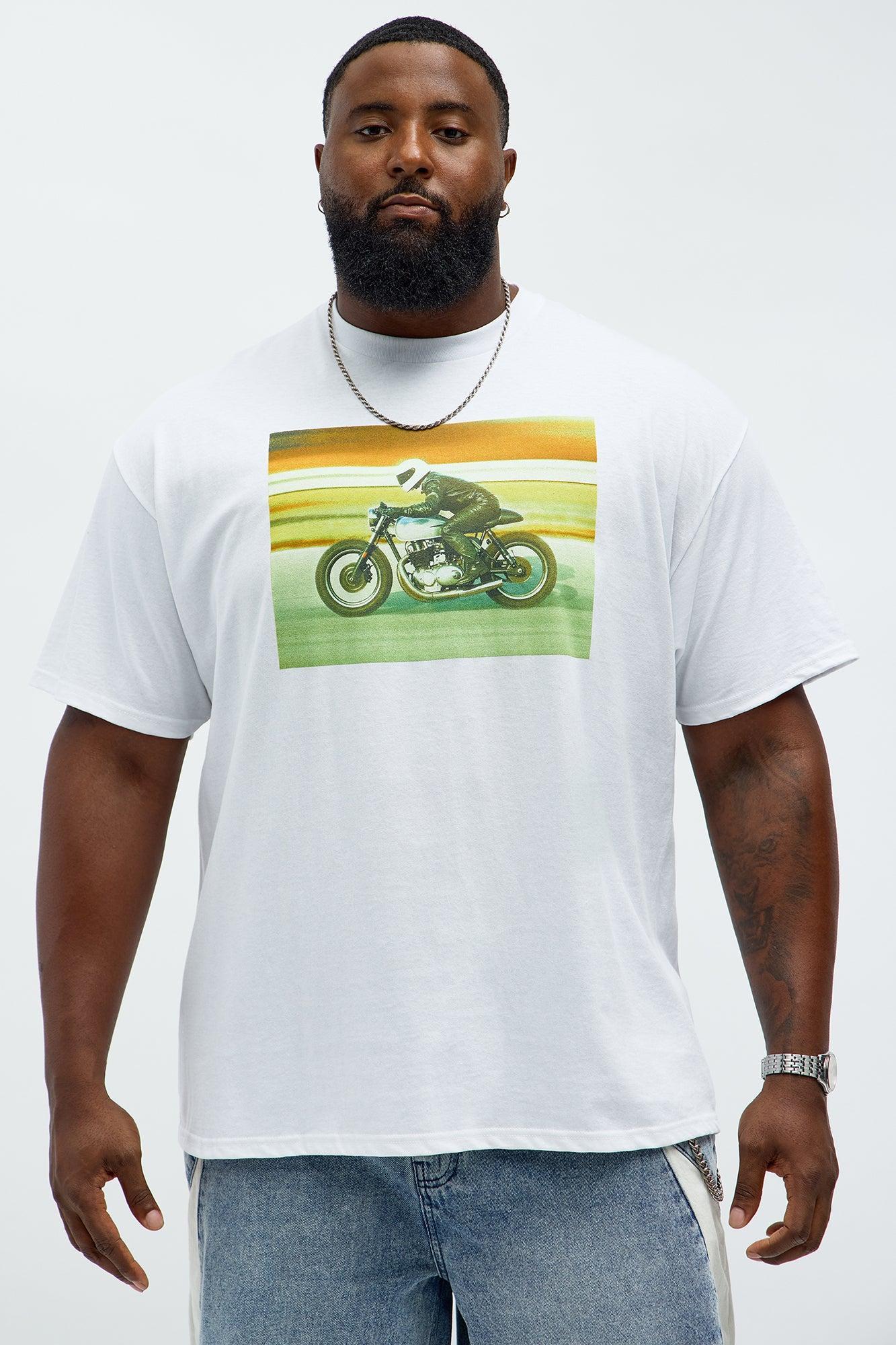 Cafe Racing Demon Short Sleeve Tee - White Product Image