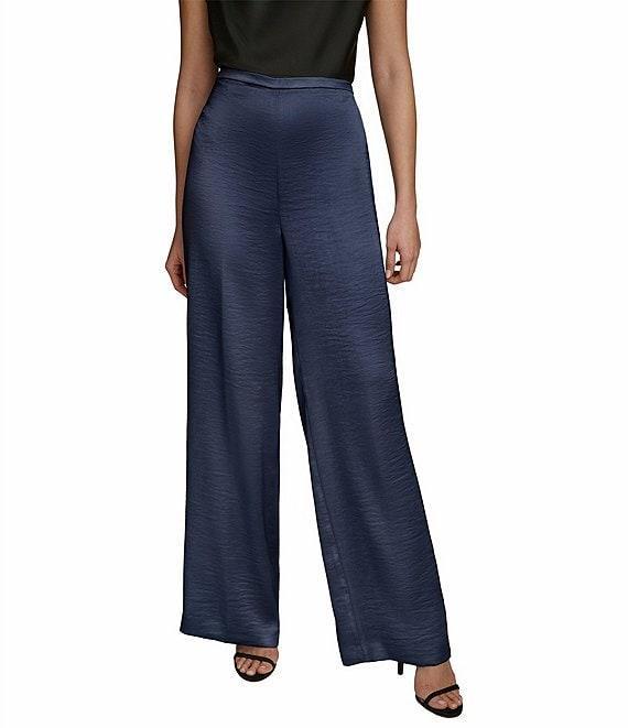 Donna Karan Satin High-Rise Wide Leg Pants Product Image