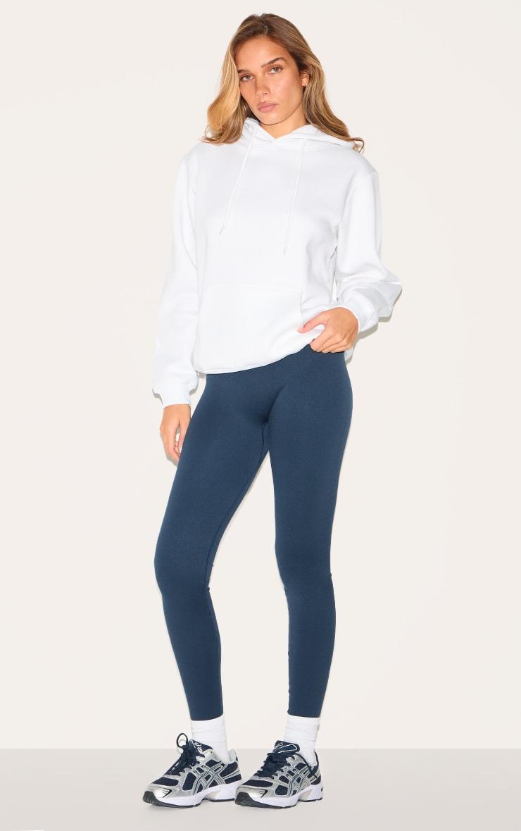 White Oversized Fit Sweat Hoodie Product Image