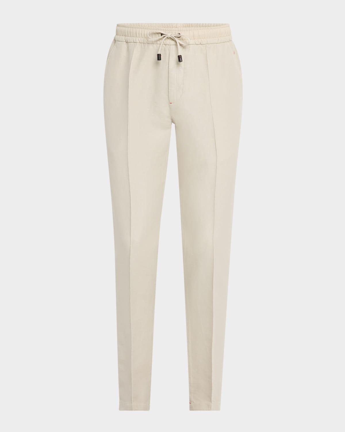 Mens Cotton-Linen Drawstring Pants Product Image