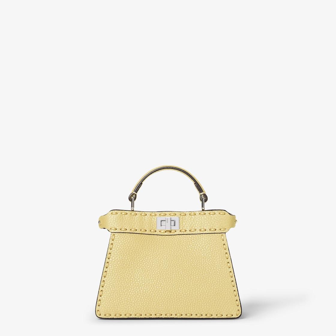 Peekaboo ISeeU PetiteYellow Selleria bag with 306 hand-sewn topstitches Product Image