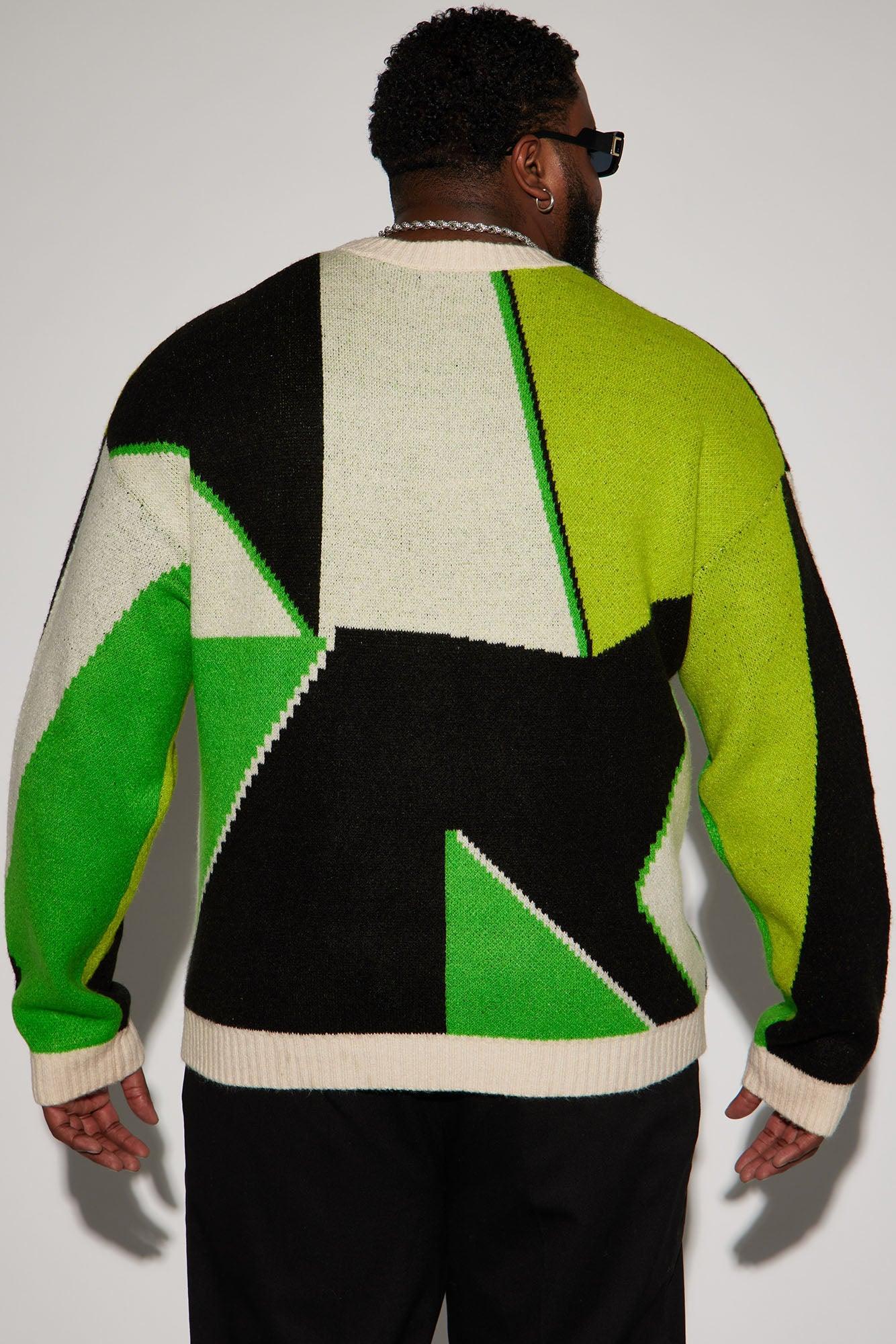 Worth It Crewneck Sweater - Green/combo Product Image