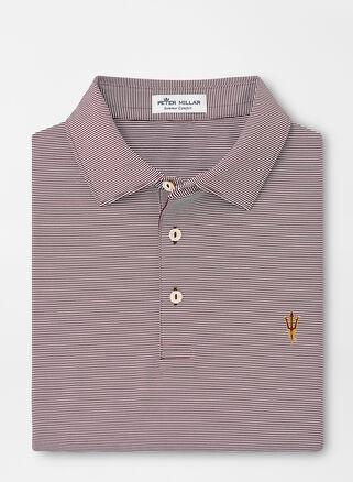 Peter Millar Mens Arizona State Jubilee Stripe Performance Polo | Color: Maroon | Size: XXL Product Image