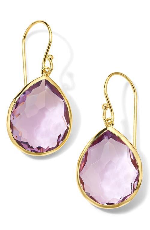 Womens Rock Candy 18K Green Gold & Amethyst Medium Teardrop Earrings Product Image