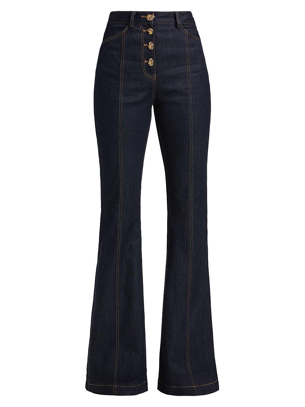 Womens Flared Boot-Leg Jeans Product Image