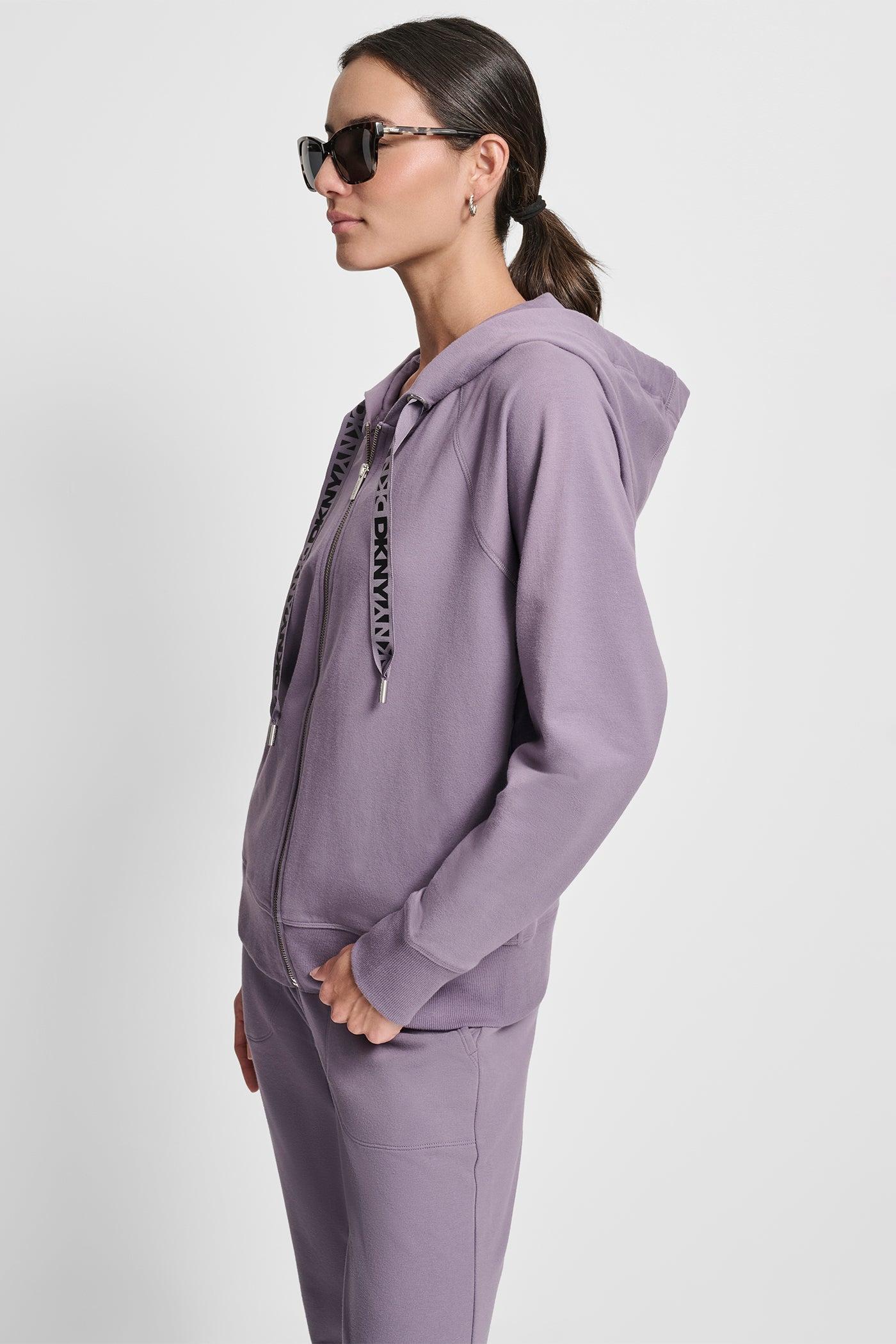 TWO TONE LOGO DRAWCORD ZIP HOODIE Product Image