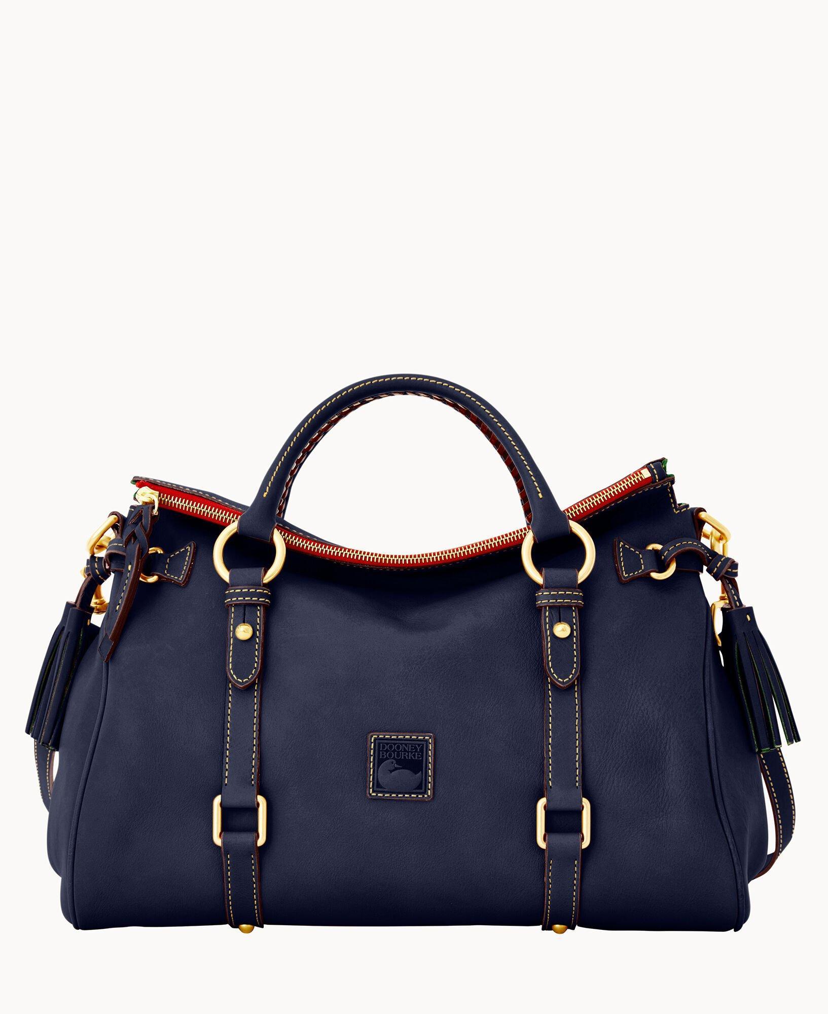 Dooney & Bourke Womens Florentine Large Leather Satchel Bag in Ecru Product Image