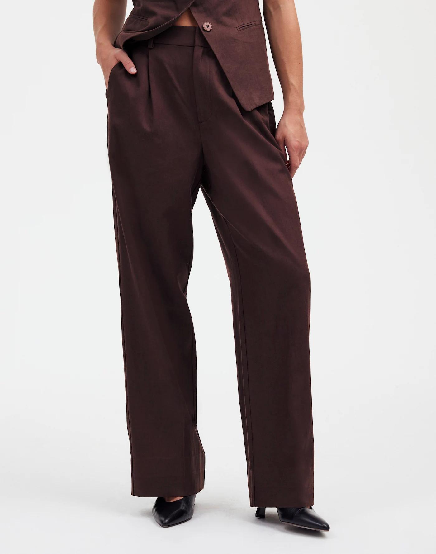 Tall Slouchy Straight Pants in Drapey Twill Product Image