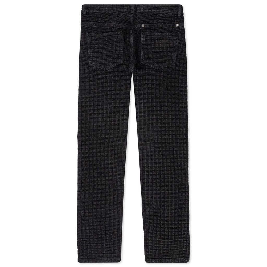 Straight Fit Denim Trousers - Flat Black Male Product Image