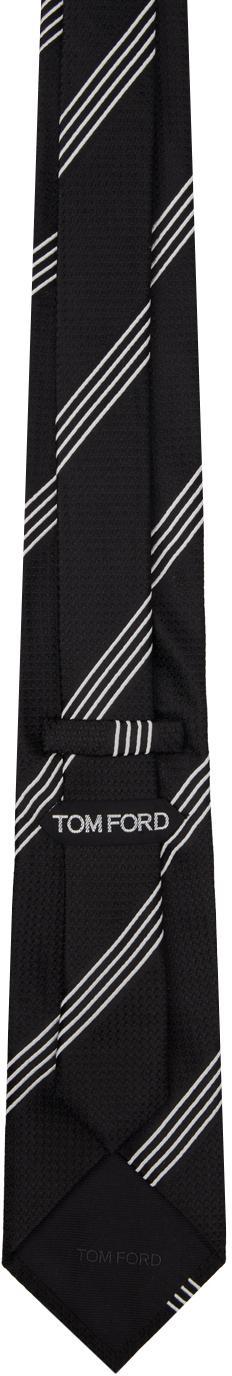 TOM FORD Men's Stripe Silk Tie In Black Product Image