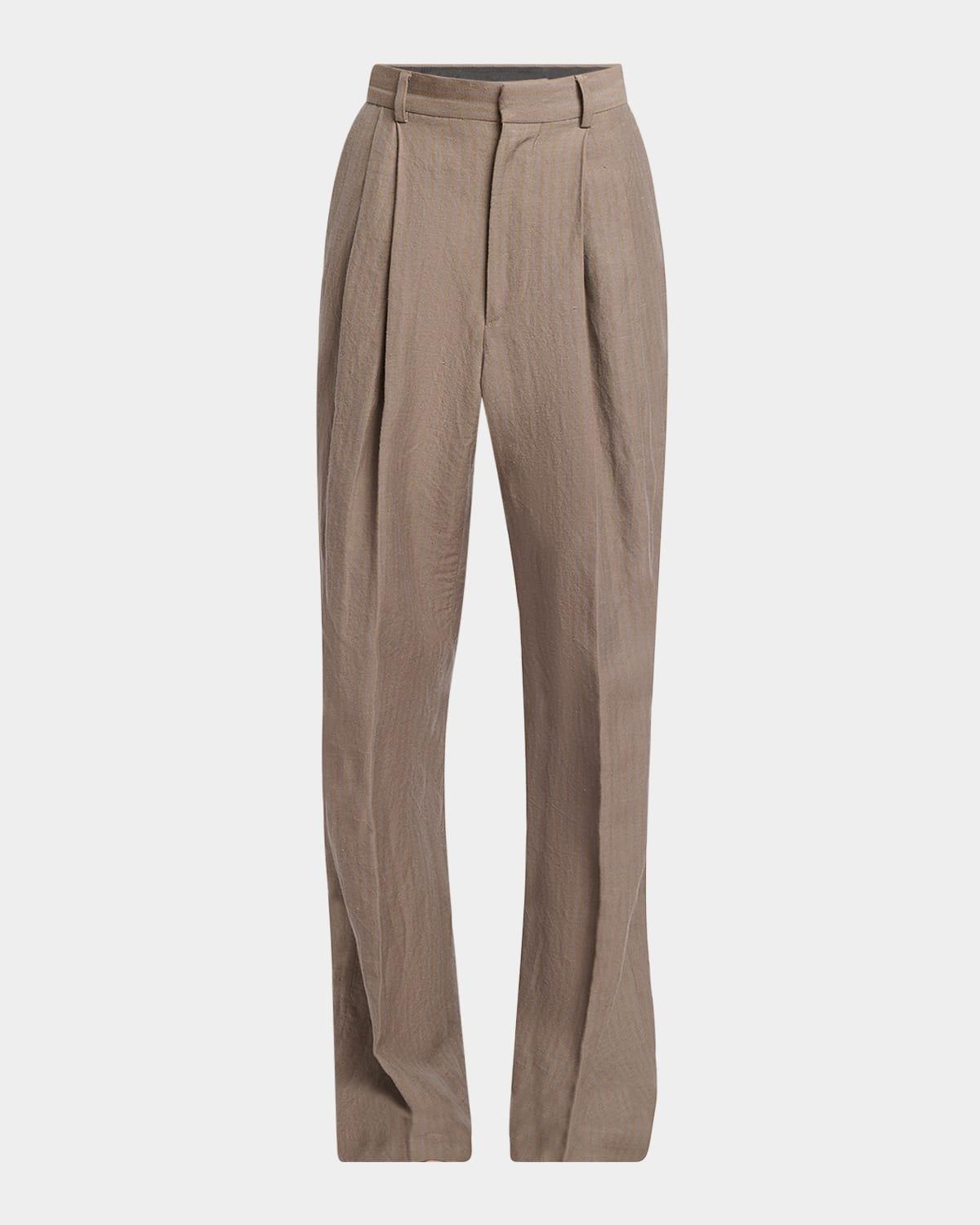 Mens Panrom Pleated Stripe Pants Product Image