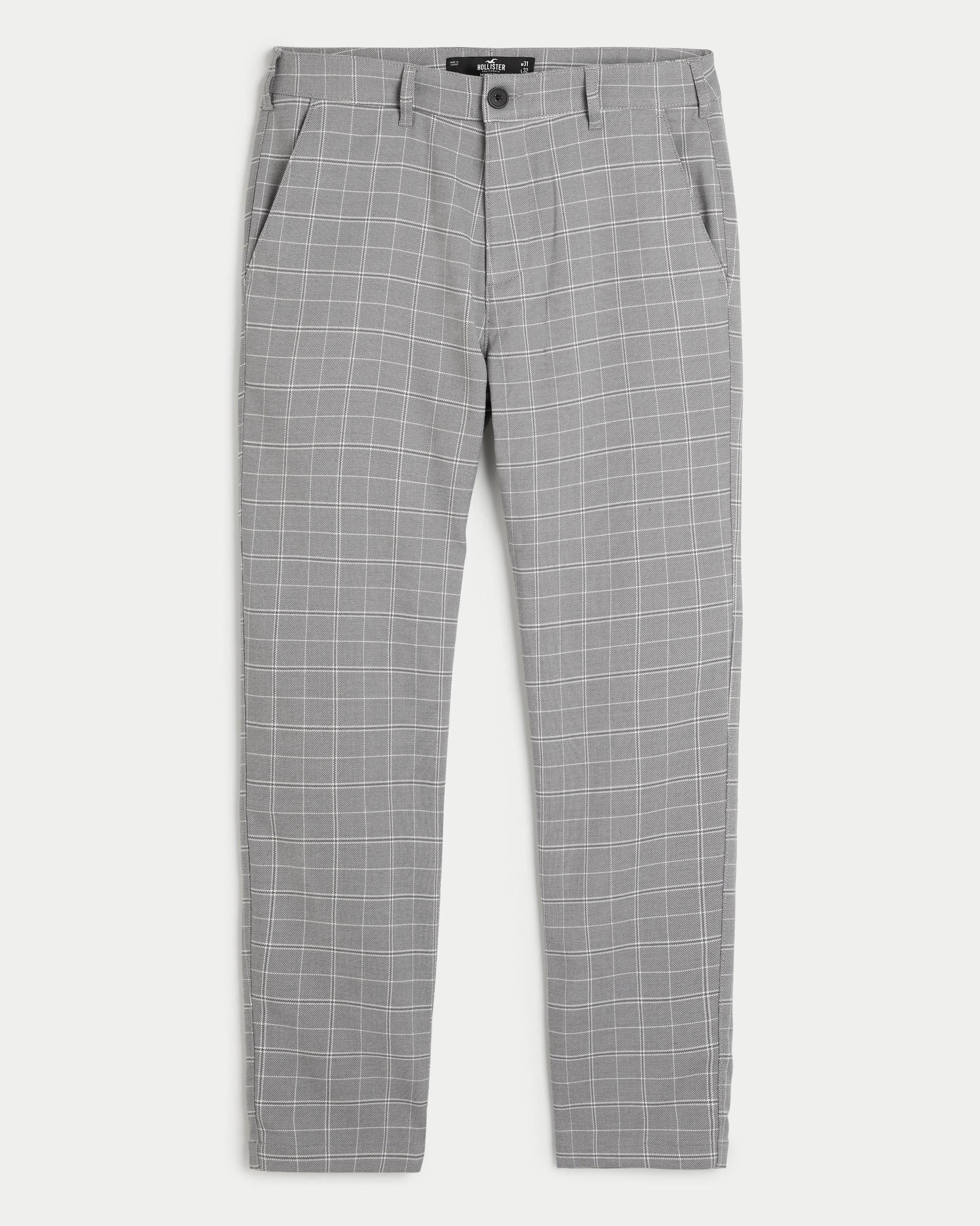 Skinny Windowpane Check Chino Pants Product Image