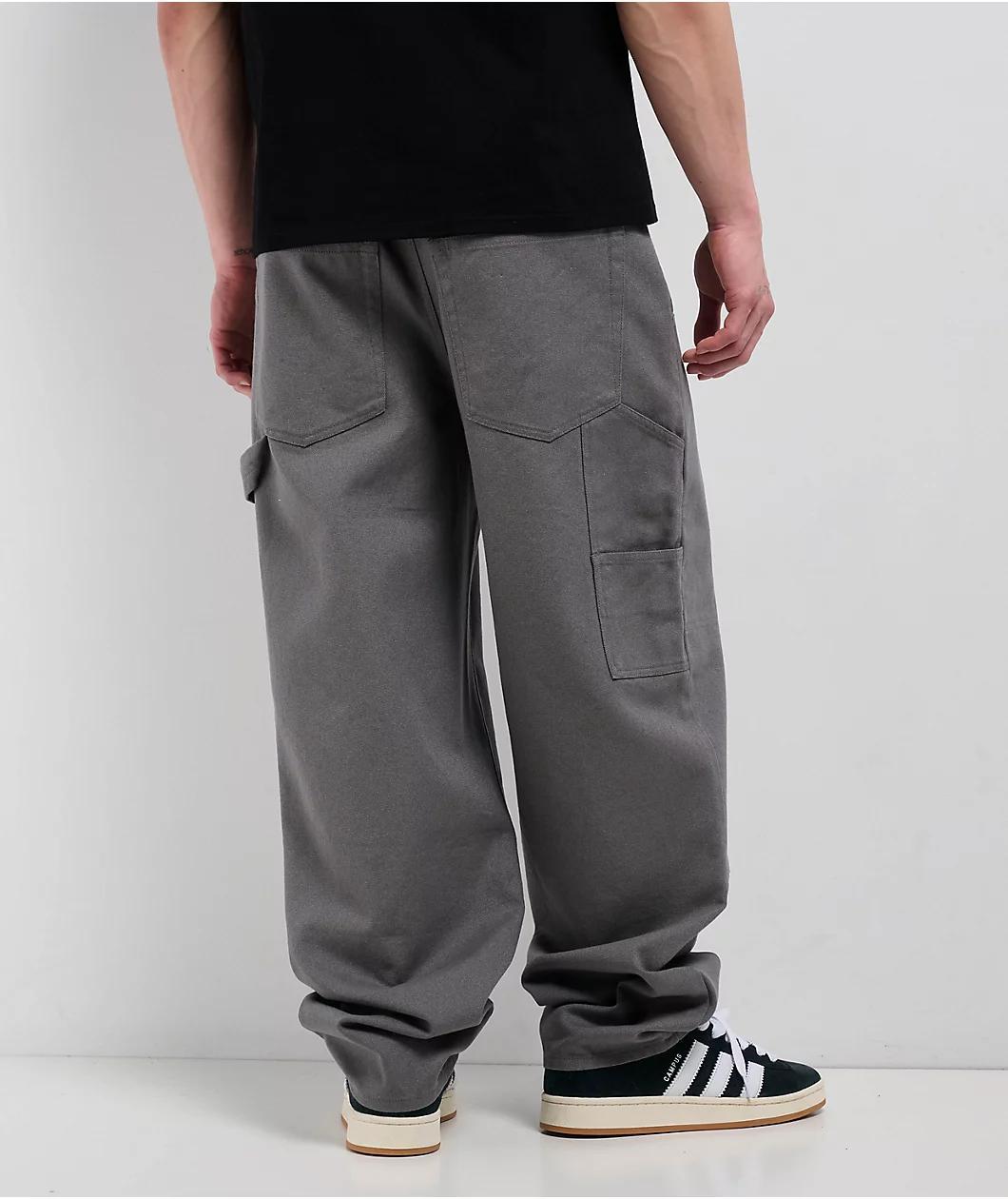 Empyre Double Knee Grey Loose Fit Canvas Carpenter Skate Pants  Product Image