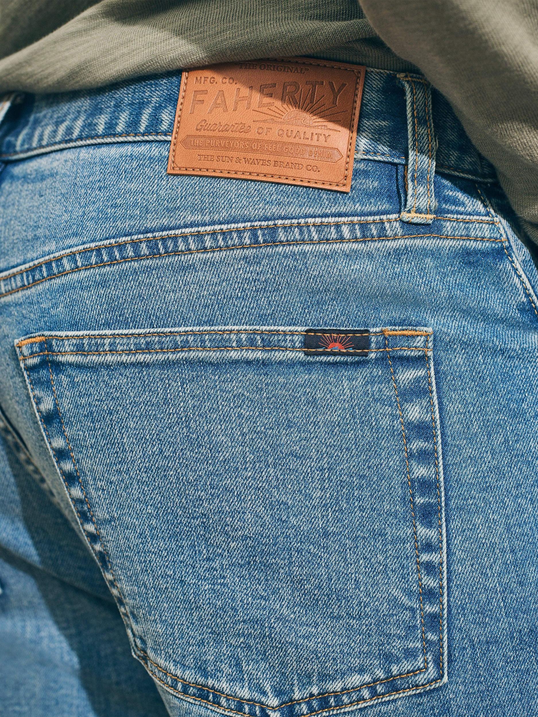 Organic Cotton Slim Straight Denim (32" Inseam) - Sandy Point Wash Male Product Image